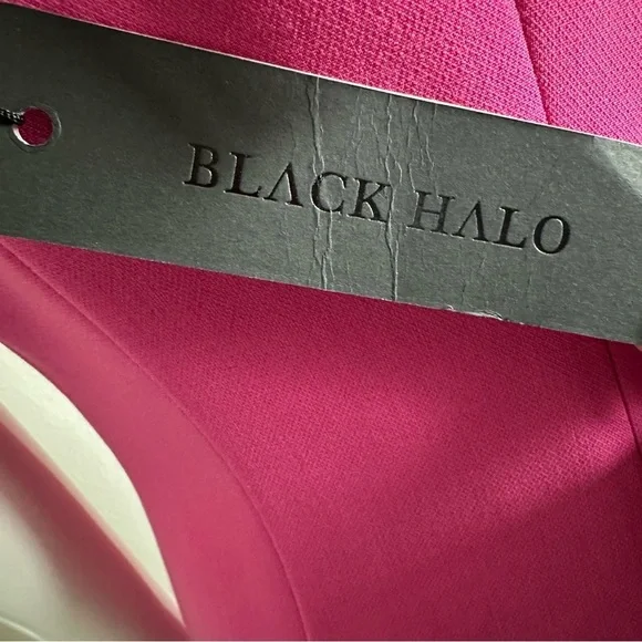 Anthropologie Black Halo Mystic Sheath Pink Bow Dress - Picture 7 of 11